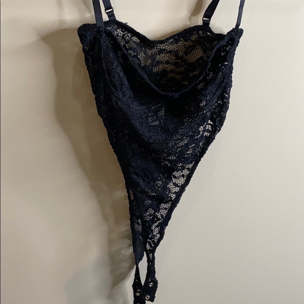 High cut thong lace bodysuit